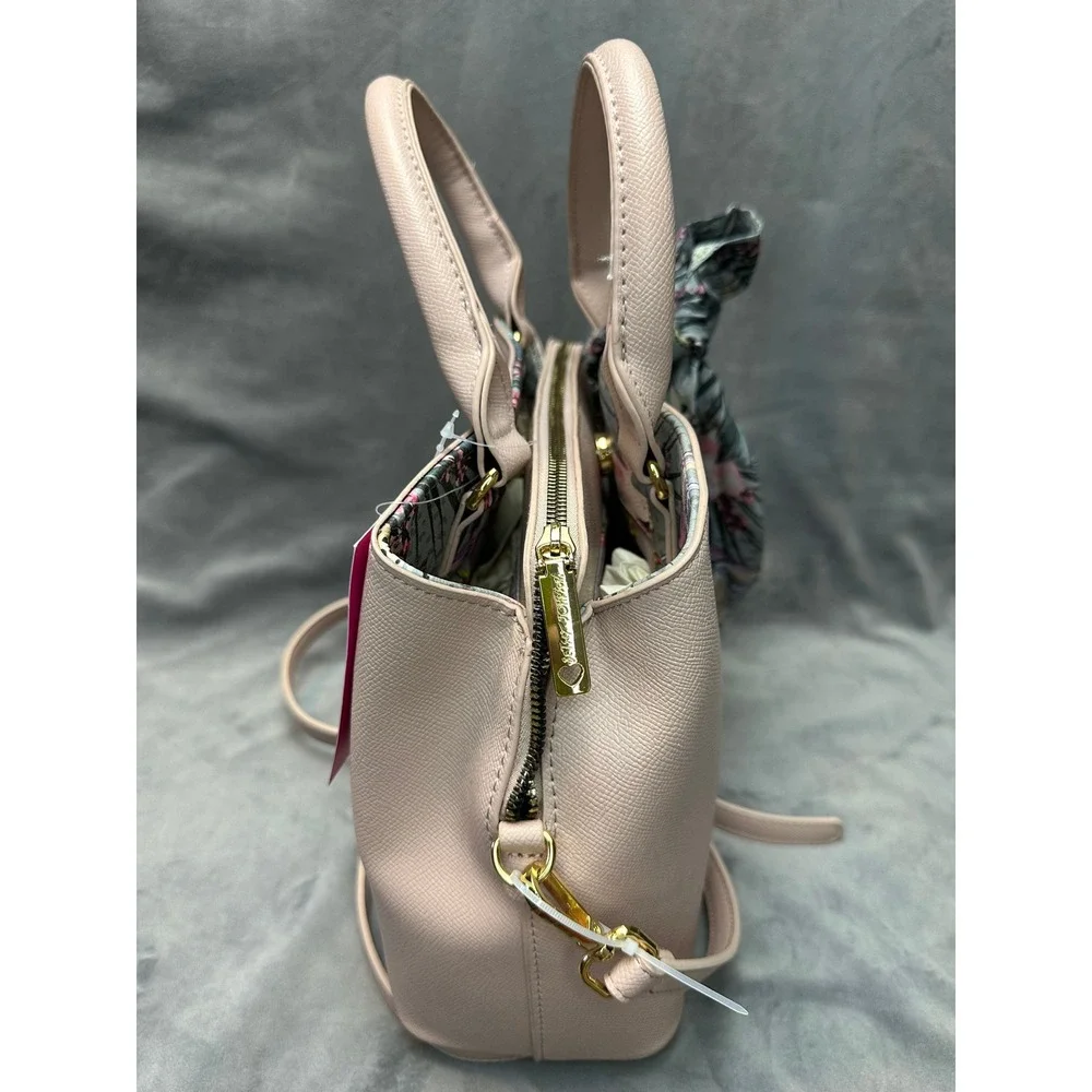 Betsey Johnson Satchel XOGIGI Pink Multi‎ Scarf Handbag NWT Crossbody Purse